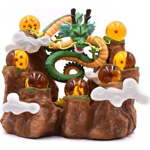Hot Japan Anime Figure Shenlong Mountain Resin Plating PVC Anime Figures 7 Starts Orange Crystal Ball Model Toys
