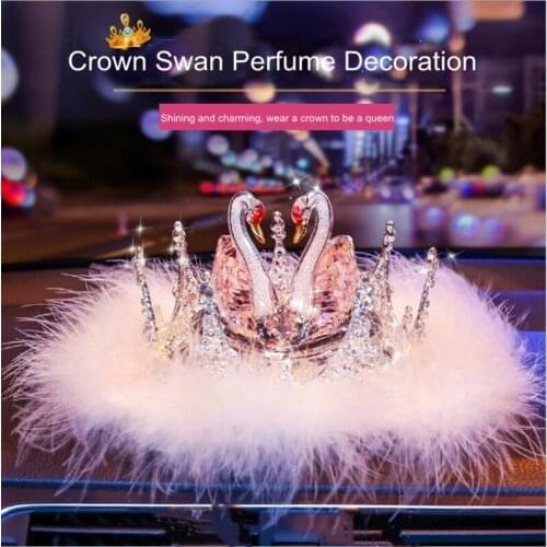 2020 best gift home office car interior accessories crown crystal swan perfume decoration