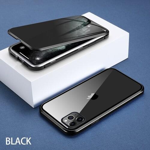Privacy Magnetic Double Glass Case for iPhone 12 11 Pro Max 11 12 Mini Anti-Spy Magnet Case for iPhone X XR XS Max 6 6S 7 8 Plus