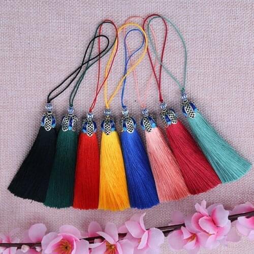Fashion Tassel Pendant Keychain For Women Men Nylon Fringe Keyring Holder Cute Key Chains Accessories