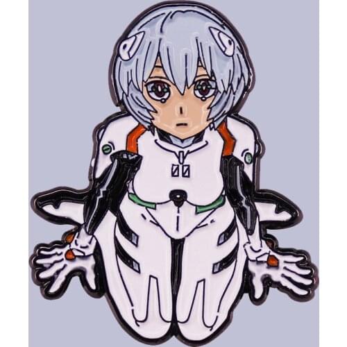Cartoon Anime Evangelion Rei Ayanami Unit-001 Enamel Brooch Pin Backpack Hat Bag Lapel Pins Badges Fashion Jewelry Accessories