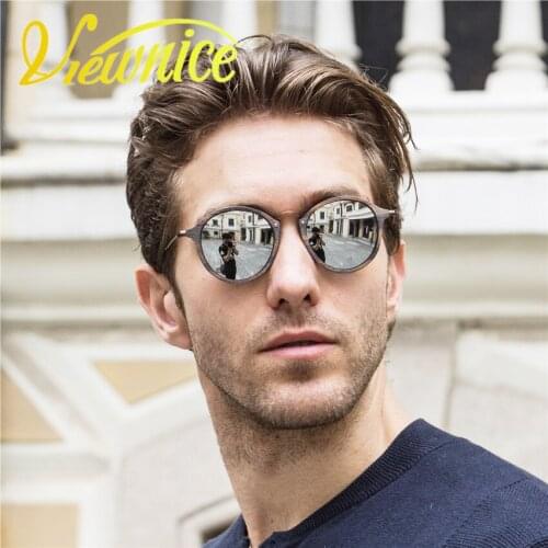 Viewnice womens sun glasses oculos feminino men Vintage round wooden Eyewear Retro Fashion sunglasses Metal Brand designer 2447