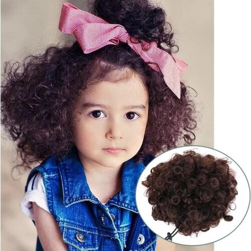 Synthetic Afro Puff Short Afro Kinky Hair Bun High Temperature Drawstring Pony Tail Clip in Hair Extensions Natural Black