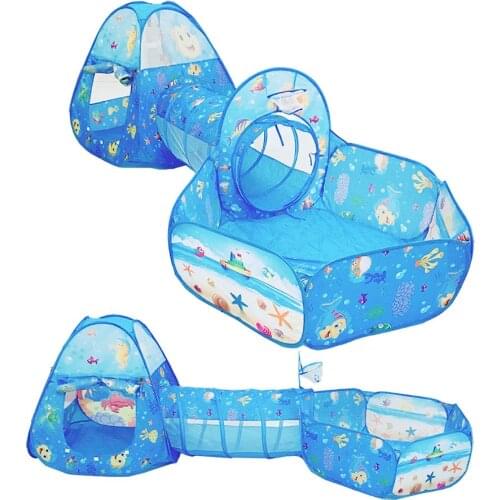 Foldable Tunnel Tent Toy Ball Pool Pits Ocean Series Cartoon Play Game Crawling House Portable Toys ForCchildren Baby Kids