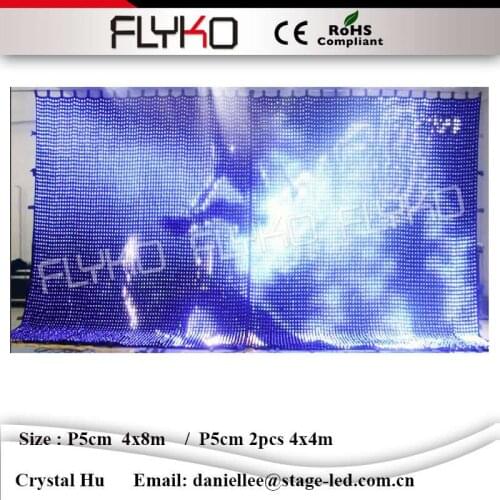 High Quality Folding Led Display / moving Led Curtain / LED Video wall P5 indoor / outdoor rental P5cm 4x8m