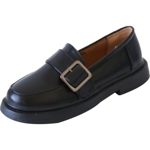 Uniform Jk Shoes Chic Leather Shoes Ins Female Pedal Small Leather Shoes Female Soft Leather English Style Retro with Skirt