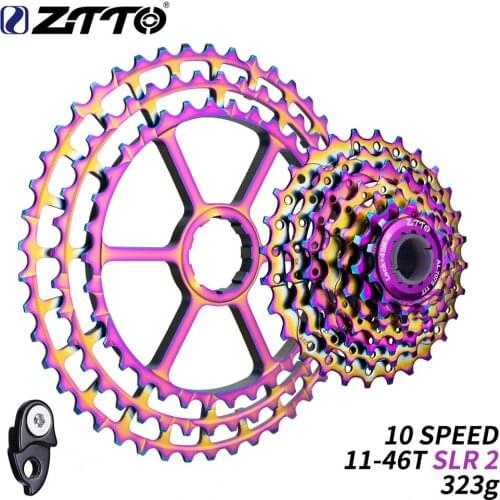 ZTTO 10 Speed Bicycle 11-46T SLR 2 Rainbow Cassette HG System 10s ultralight 46T CNC 10v k7 For MTB X0 X9 X7 M610 M781 M786