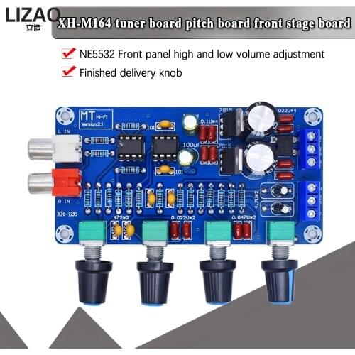 XH-M164 NE5532 Stereo Pre-amp Preamplifier Tone Board Audio 4 Channels Amplifier Module 4CH CH Control Circuit Telephone Preamp