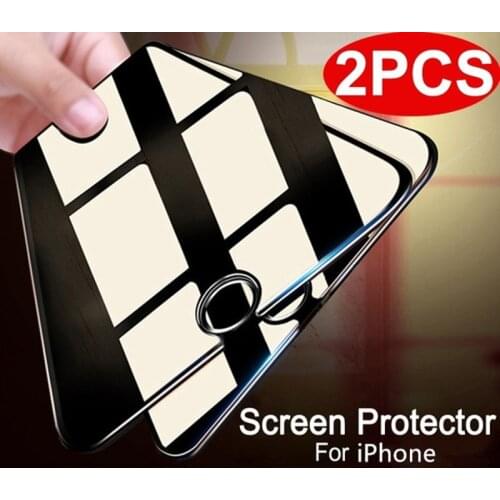 2-Pack Tempered Glass For iphone X XS MAX XR 7 8 6 6S Plus 5 5S SE Screen Protector Cover Guard Explosion Shockproof Glass Film
