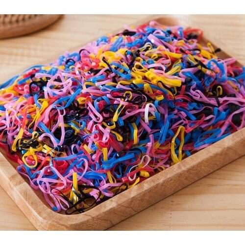 1000 Pcs Disposable Rubber Bands Elastic Hair Ties Kids Girl Ponytails Holder for Braid Wedding Hairstyle School Office Supplies