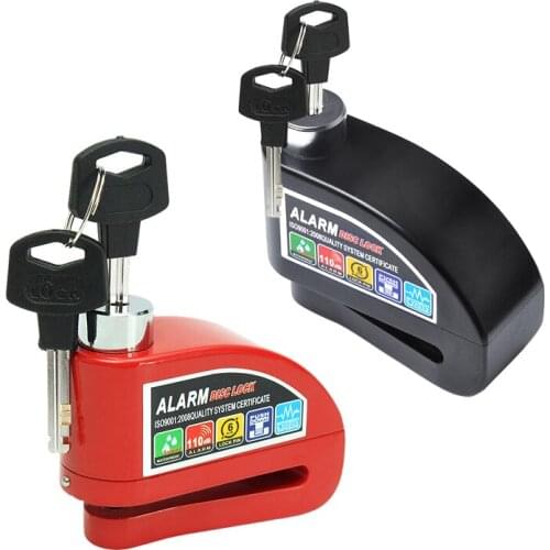 110dB Motorcycle Bicycle Bike Waterproof Durable Portable Anti-theft Wheel Disc Brake - Red