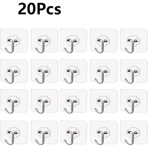 10 Pcs Hooks Transparent Strong Self Adhesive Door Wall Hangers Hooks Suction Heavy Load Rack Cup Sucker for Kitchen Bathroom