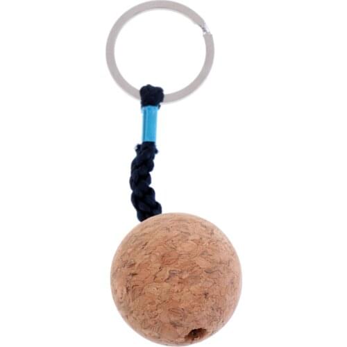 35mm Portable Floating Cork Keyring Water Buoyant Wooden Ball Key Ring/Chain for Kayaking Boating Sailing