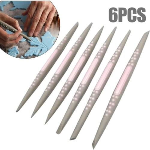 6pcs Plastic Soft Head Engraving Tool Plastic tool for soft head engraving Turn the sugar to make the mold