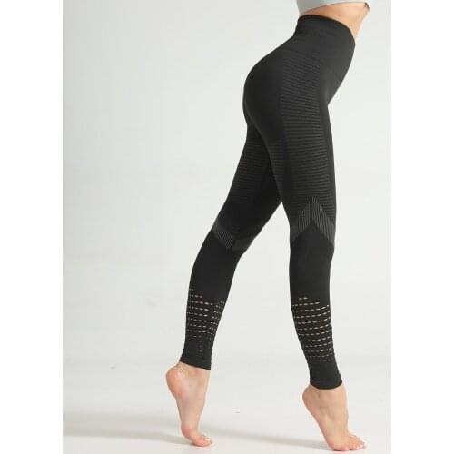 High Waist Seamless Leggings Hollow Out Yoga Pants Push Up Fitness Tight Workout Tummy Control Gym Leggings Athletic Sportswear