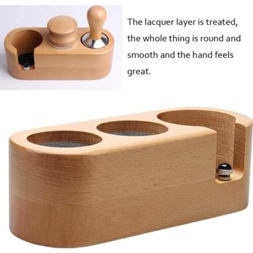 Wooden Coffee Tampering Powder Press Holder,Coffee Stand Base Coffee Accessory for Home Kitchen Espresso Compactor