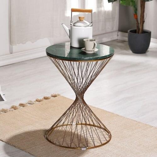 ChinaFurniture manufacturing factory, Nordic light luxury marble tabletop, creative stainless steel base coffee table