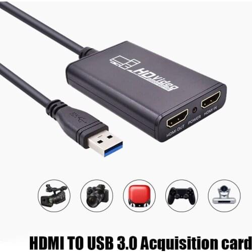 HDMI TO USB3.0 Video Converter Video capture card with HDMI LOOP OUTPUT Support network push streaming live broadcast for OBS
