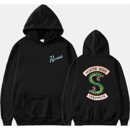 2019 South Side Serpents Hoodie Men Fashion Print Riverdale Hoodies Women Streetwear Oversize Casaco Feminino Pullover Sweatshir
