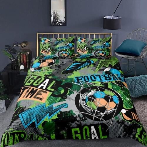 3D Printing Bedding Set Abstract Football Basketball Doodle Series Duvet Cover Soft Pillowcases Queen King Size Kids Boy Bed Set