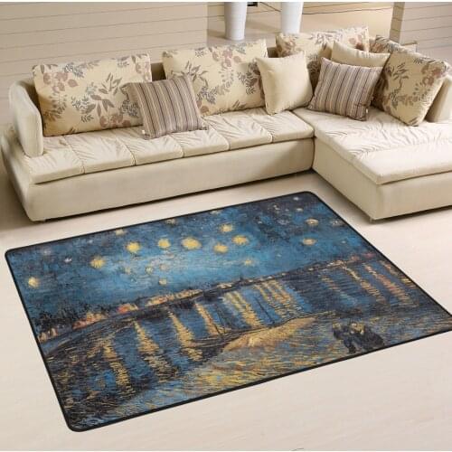 Nordic Style Oil Painting Pattern Carpet Bathroom Entrance Doormat Waterproof Non-Slip Kitchen Floor Mat Bedroom Living Room Rug