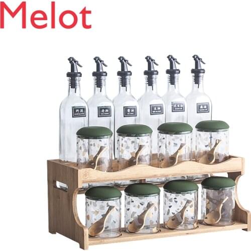 Kitchen Supplies Seasoning Box Rack Storage Household Seasoning Bottle Salt and Sugar Sealed Seasoning Jar Set Combination