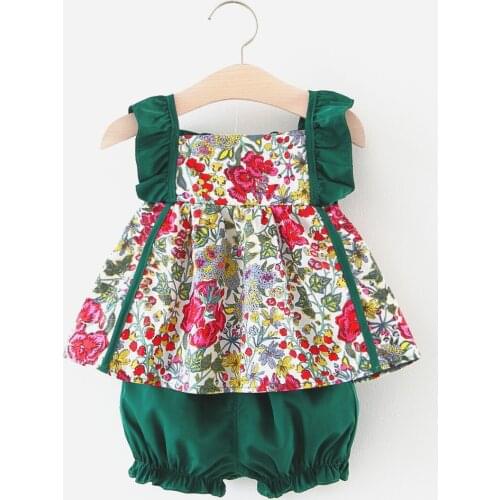 Summer Baby Girls Lovely children Girls Feather Clothes Sets Summer Sleeveless Top Bandage Shorts 2pcs Outfits Fashion Clothing