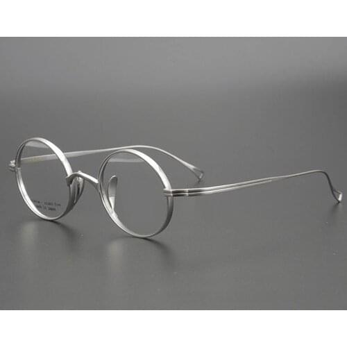 Japanese Handmade John Lennon Small Round Titanium Glasses Frame Men Retro Eyeglasses Myopia Reading Eyewear with Original Box