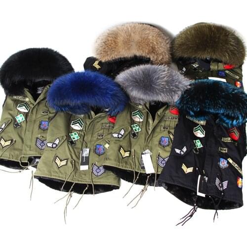 Maomaokong2021 vest embroidered cotton-padded jacket winter pie overcoming big raccoon fur collar vest jacket womens winter ves