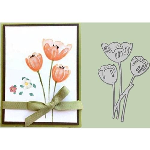 Metal Cutting Dies Tulip Flowers for Scrapbooking Craft Handmade Crafts Make Photo Album Card Sheet Decorative