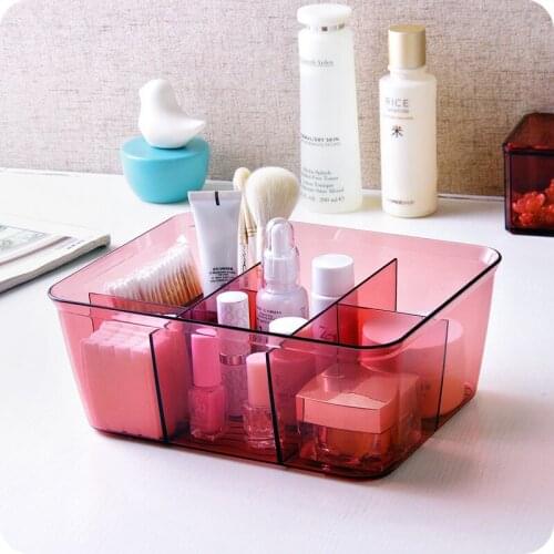 Multicellular Plastic Cosmetic Storage Box Transparent Acrylic Makeup Organizer Bathroom Desktop Jewelry Finishing Box