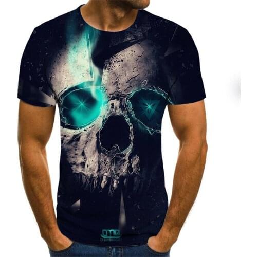 Men clothes 2021 New Mens Summer Skull Print Men Short Sleeve T-shirt 3D print t Shirt Casual Breathable funny t shirts chucky