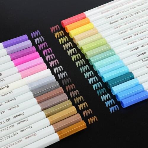 Calligraphy Soft Pen 12/15/20/30 Color Metal Marker Photo Album Pens Signature Pen Black Card Graffiti Painting Paint Pens