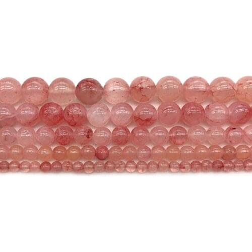 Natural Pink red Chalcedony Stone Round Beads for Jewelry Making Pick Size 4/6/8/10/12mm 15 inches DIY Necklace Bracelet