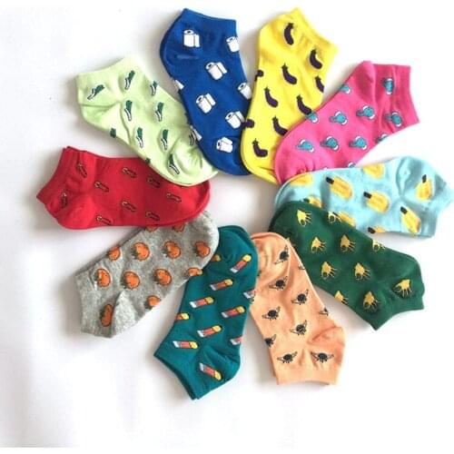 2021 New Cartoon Cotton Socks Women Set 10 Pairs Spring Summer Calcetines Mujer Medias Cute Ankle Woman Sock Chaussette Femme