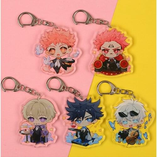 New Anime Jujutsu Kaisen Acrylic Keychian Cosplay Gojo Satoru Figure Double-Sided Transparent Car Bag Pendent Key Ring