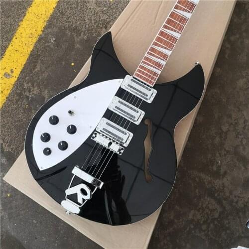 Half hollow left hand 360, F hole 6 string electric guitar left hand, can be customized