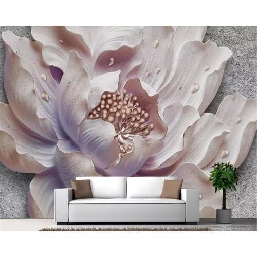 Beibehang Custom stickers wallpaper high-end embossed peony flowers 3d wallpaper home decoration sofa wall paper for kids room