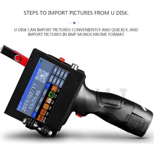 Handheld Smart Inkjet Printer Portable Automatic Date Printer Coding Machine Label Barcode QR Code Coding Device