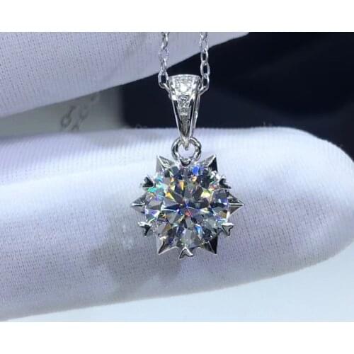 Passed Diamond Test Moissanite S925 Silver Gold Plated Snowflake Moissanite Diamond Pendant Women FashionEngagement Jewelry Gift