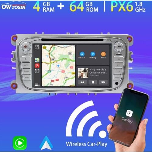 PX6 4G+64G Android 10 Car Multimedia Player For Ford Focus C S Max Mondeo Galaxy Navigation Radio Wireless Carplay Bluetooth 5.0