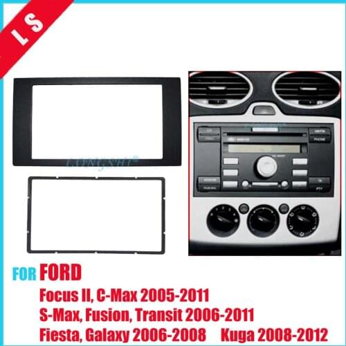 2 DINCar Radio fascia for FORD Focus II C-Max S-Max Fusion Fiesta Frame Kit 2005-2011 dash Mount Kit Adapter Trim Panel , 2din