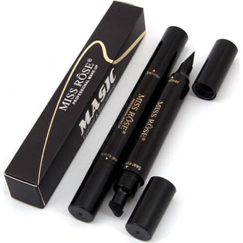 Miss Rose Brand Makeup Liquid Eyeliner Pencil Quick Dry Waterproof Eye Liner Black Color With Eye Wing Stamp Eye Pencil #250047