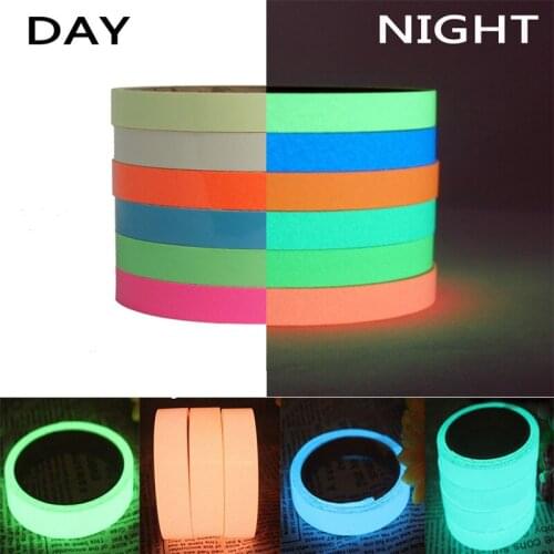 1.5CM*1M Luminous Fluorescent Self-adhesive Warning Tape Night Vision Dark Place Security Anti-theft Tape Bicycle Wheel Spokes