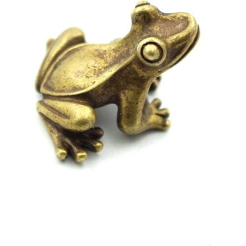 1PC EDC Brass Frog Pendant Mini Cartoon DIY Pendant Tools Camping Equipment Tabletop Ornaments Lucky Gifts