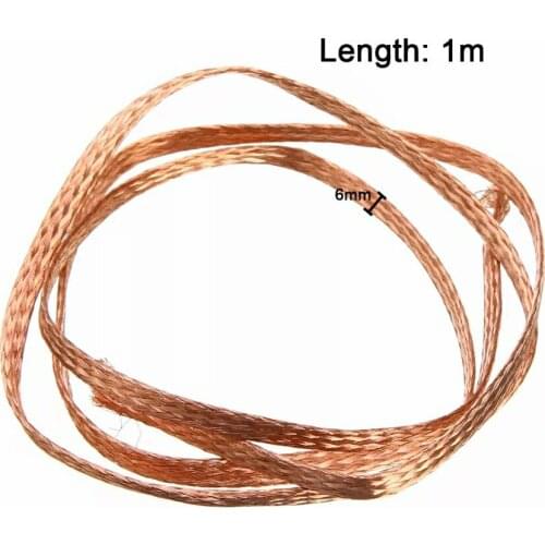 1pcs Tinned copper braided connection wire 1mx6mm conductive tape desoldering braided welding