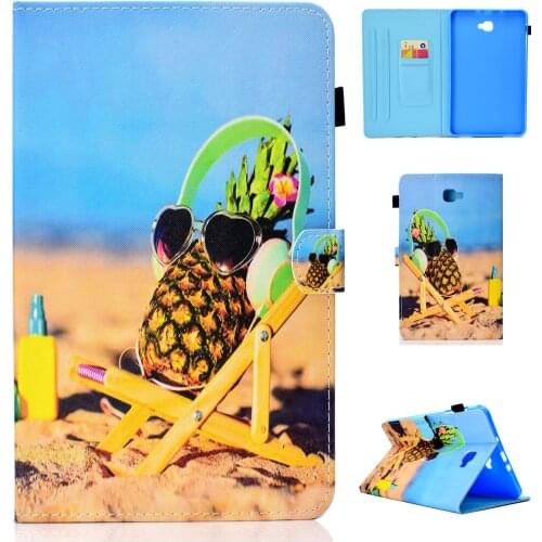 10.1 Inch T580 Case PU Leather Flip Stand Case for Samsung Galaxy Tab A6 10.1 2016 SM-T580 SM T585 Printed Cover Funda + Pen