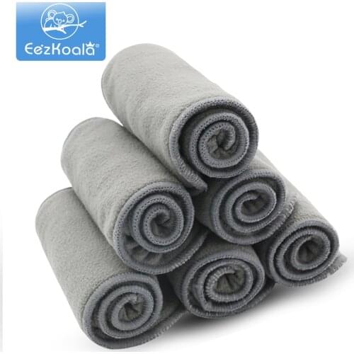 EezKoala 10pcs Quality Baby Nappies Bamboo Charcoal Liner nappy diaper Insert For Baby Cloth Diaper Nappy Washable 4 Layers