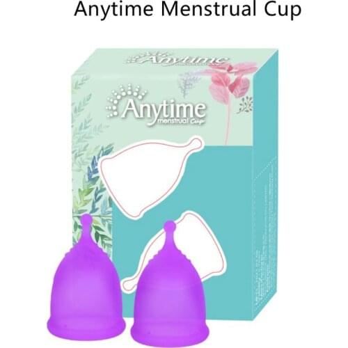 2pcs/Box New High Quality Reusable Grade Silicone Menstrual Cup For Women Menstruation Collector