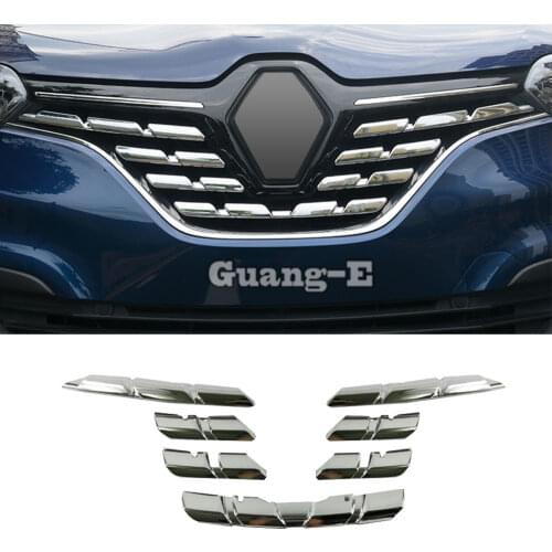 Hot Sale For Renault Kadjar 2016 2017 2018 2019 Body Protection Detector ABS Chrome Trim Front Up Grid Grill Grille 7pcs